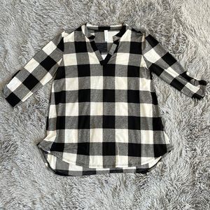 EUC Honeyme Gabby top in black and white plaid. Worn ONCE!